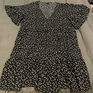 AllOver heart print smock dress
